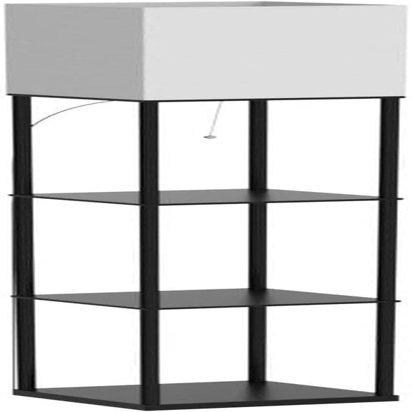 Floor Lamp with Shelves, Standing Lamps for Living Room, Black | 3 CCT LED Bulb Include, 4-Tier Display Bookshelf, 63" Tall Corner Shelf Lamp, Modern Style for Bedroom, Office, Home Decor
