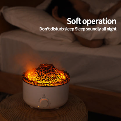 Mute of New Small Simulated Flame Volcano Humidifier Flame Humidifier Volcano Diffuser Home Decorations