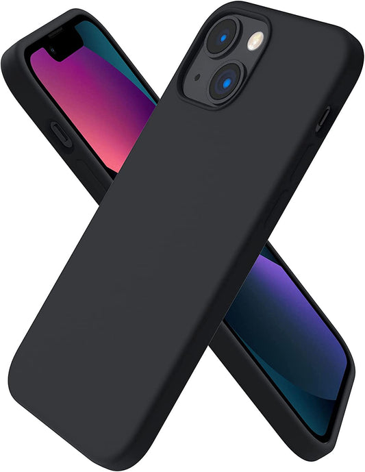 for Iphone 13 Mini Case, Liquid Silicone, Midnight | 4-Layer Liquid Silicone Rubber, Soft Touch Feel, Shockproof Case, Raised Edges, Microfiber Lining