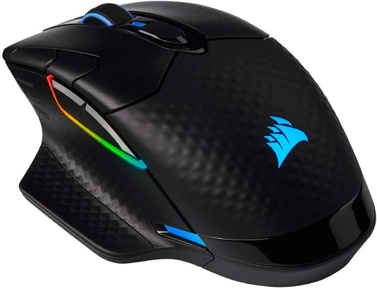 Corsair Dark CORE RGB PRO Wireless/Wired FPS MOBA Gaming Mouse – 18,000 DPI, Fast Response Time, 8 Programmable Side Buttons, Dynamic Multi-Color Backlighting – Black