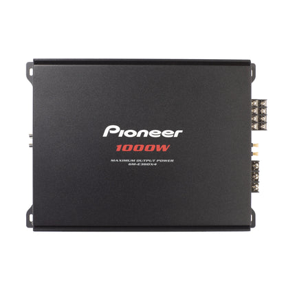 GM-E360X4 4-Channel Bridgeable Car Amplifier, 1000W Max Power, HPF/LPF & Bass Boost