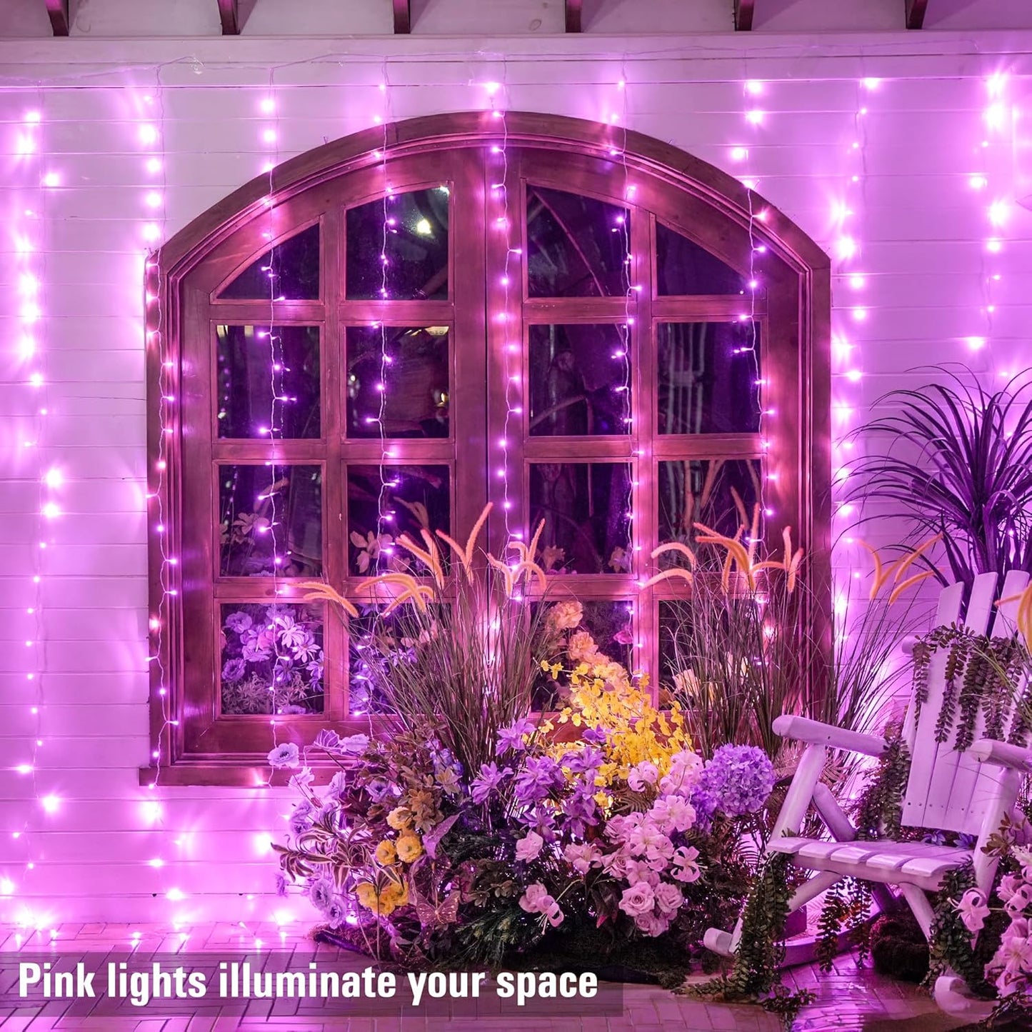 300 LED Curtain Lights, Pink String Lights for Bedroom, 9.8X9.8 Ft | Plug in Hanging Lights with Remote, for Dorm, Window, Wall, Birthday Party, Girls' Room, Valentine'S Day Indoor Outdoor Decor