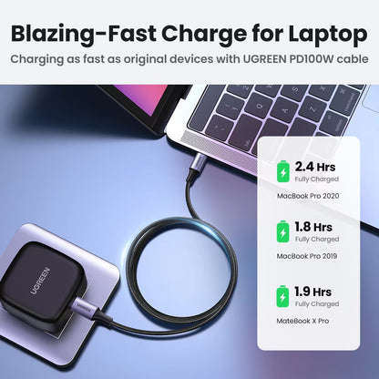 100W USB Type C to USB C Cable for Iphone 17 16 Macbook Ipad Samsung Poco PD Fast Charging Charger Cord 5A E-Marker Chip