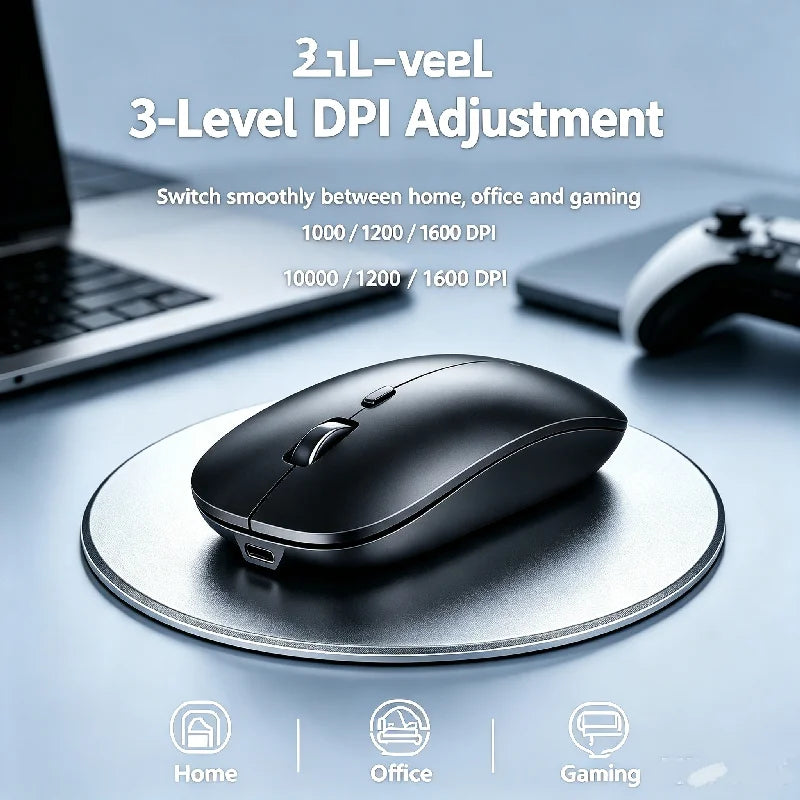Ergonomic Wireless Gaming Mouse RGB Backlight USB Compatible Rechargeable Silent Backlit Mouse for Laptop PC - Silent Gaming Mic