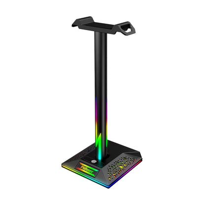 RGB Gaming Headphone Stand 10 Lighting Effects Headphone Stand Holder Rack USB Port 3.5Mm Audio Port Desktop Headset Bracket