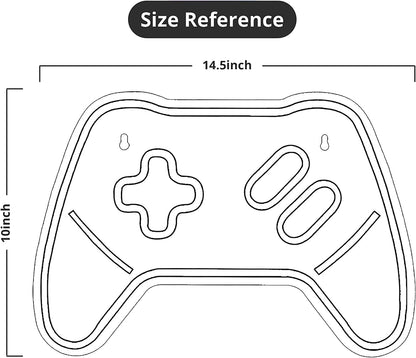 Game Controller Neon Signs - Gamepad Shaped LED Neon Light for Video/Pc Gamer, Streamers - Gaming Console Night Light with On/Off Switch for Wall, Bedroom, Game Room