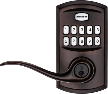 Kwikset 917TNL-11PS Smartcode Keypad Electronic with Tustin Lever Smartkey with 6AL Latch and RCS Strike Venetian Bronze Finish