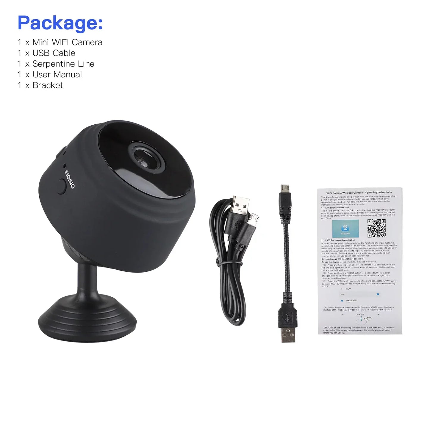 SZDUDU Mini Wireless Security Camera, Full HD 720P Portable Small HD Nanny Cam with Night Vision, Video Record and Motion Detection for Home Car Drone Office and Outdoor Use