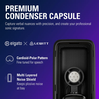 Wave:3 USB Condenser Microphone for Streaming | Cardioid Capsule, 24-Bit/96Khz Audio, Anti-Distortion Clipguard, Free Mixer Software, Plug and Play, for Mac and PC