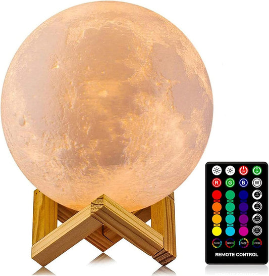 Moon Lamp, 16 Colors LED Night Light with Remote/Touch, Timer/Dimming 4.8In | 3D Printed Moon Light with Stand, 4 Modes, Kids Night Light for Bedroom Decor, Gifts for Kid Friend for Birthday Christmas