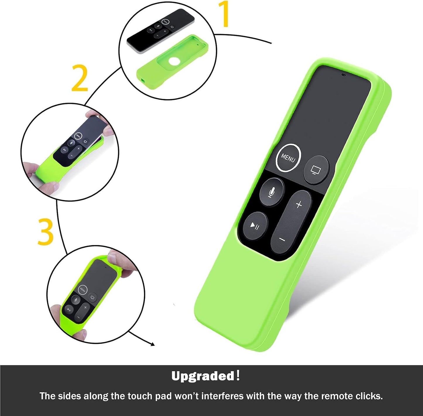 Case Compatible with Apple TV 4K/ 4Th Gen Remote Chartreuse | Light Light Weight Anti-Slip Shock Proof Silicone Cover for Controller for Apple TV Siri Remote