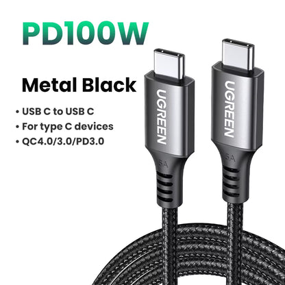 100W USB Type C to USB C Cable for Iphone 17 16 Macbook Ipad Samsung Poco PD Fast Charging Charger Cord 5A E-Marker Chip