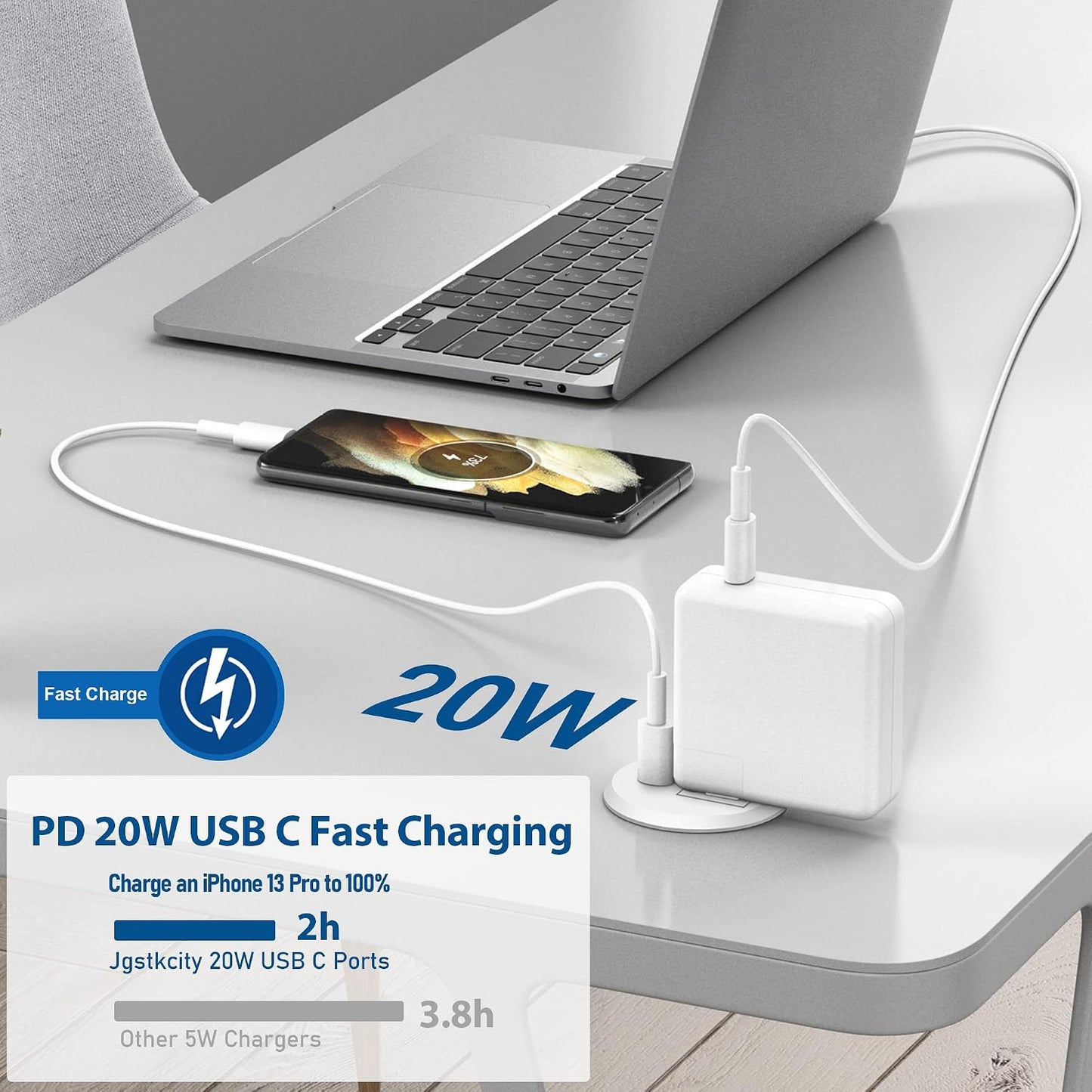 2 Inch Desk Power Grommet with PD 20W USB C,Ultra-Flat Plug Power Strip,Recessed Outlet,Desktop Power Grommet for Office PC Desk Cable Cord Cover,Table Outlets for Home, Office,6 Ft Cable(White) | White,Recessed Outlet,Desktop Power Grommet for Office PC Desk Cable Cord Cover,Table Outlets for Home,Office