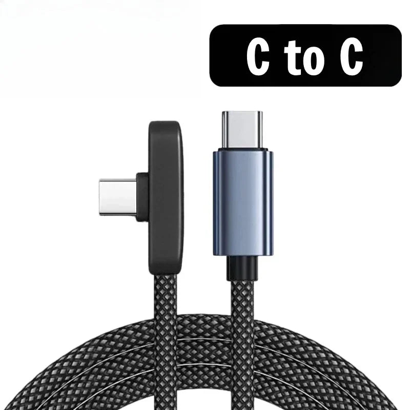 100W Fast Charging Cable Right Angle 90 Degree USB C Type C Data Cord Mobile Phone Fast Charging Data Cable for Iphonesamsung MI