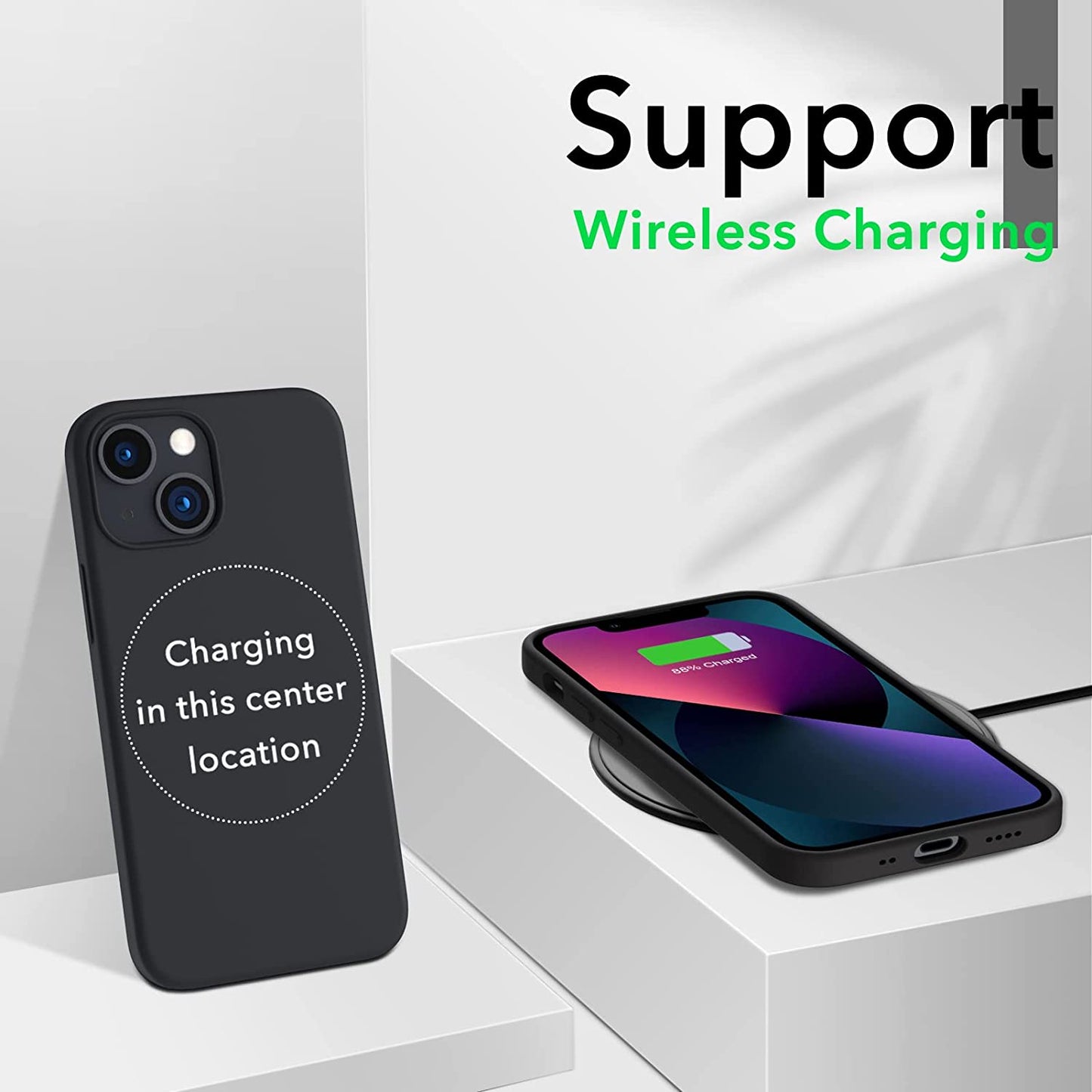 for Iphone 13 Mini Case, Liquid Silicone, Midnight | 4-Layer Liquid Silicone Rubber, Soft Touch Feel, Shockproof Case, Raised Edges, Microfiber Lining