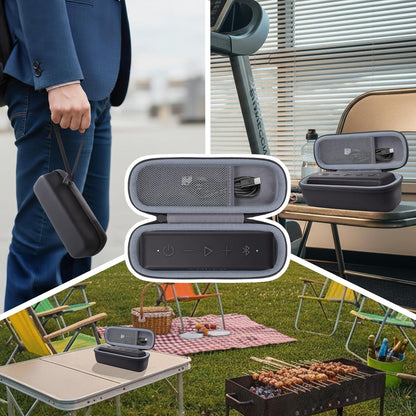 Hard Case for Anker Soundcore/2/Motion B Outdoor Speaker, Black | Space for Charging Cable, Soft Lining, Durable Zippered Shell, Mesh Pocket, Hard Protective Bag
