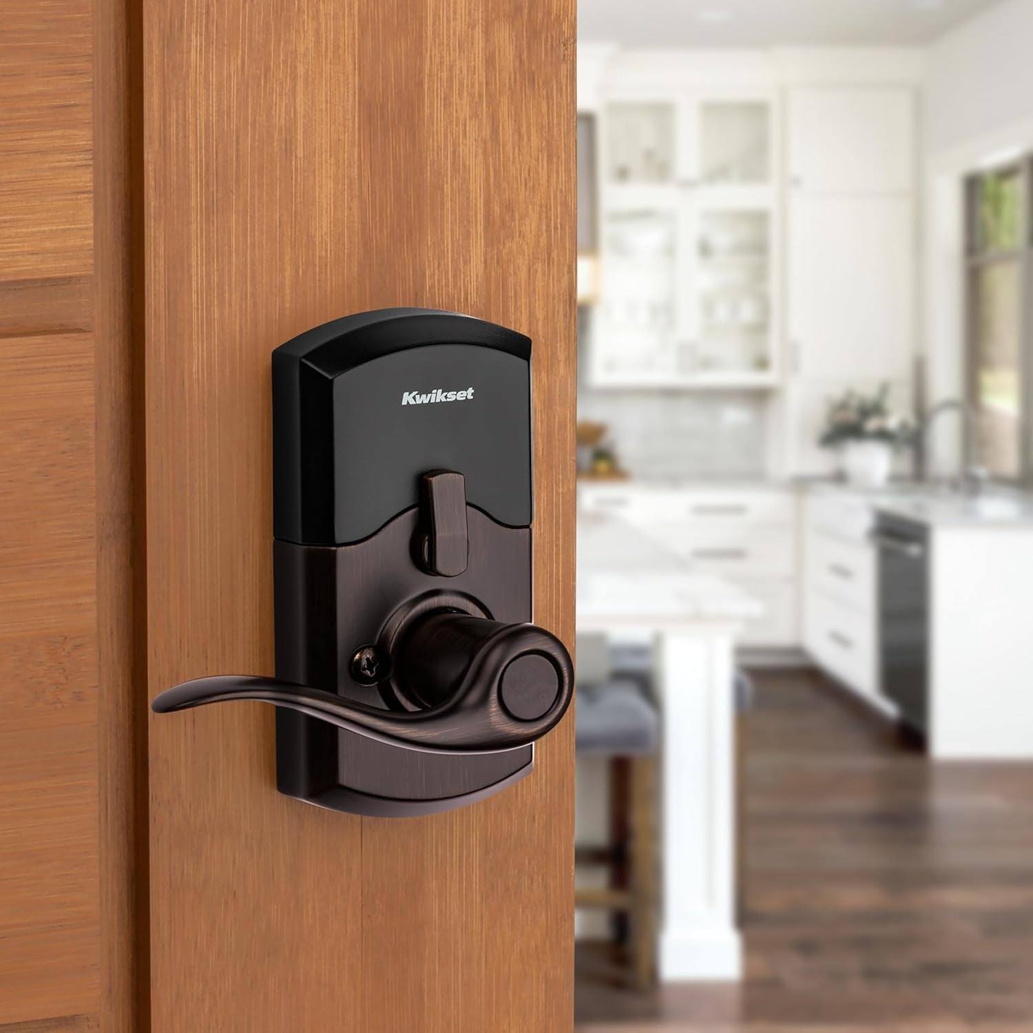 Kwikset 917TNL-11PS Smartcode Keypad Electronic with Tustin Lever Smartkey with 6AL Latch and RCS Strike Venetian Bronze Finish