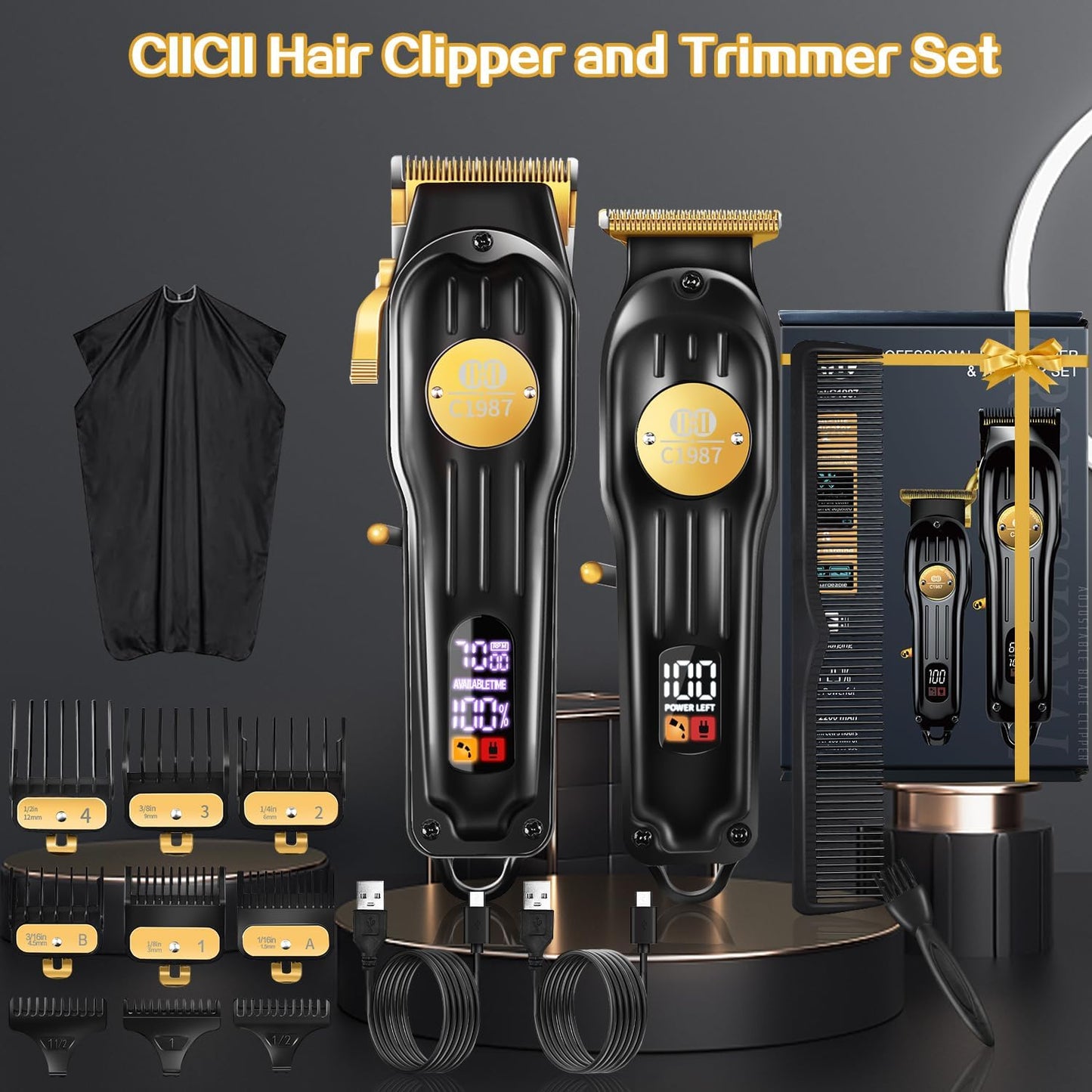LUJO BARBERO Maquina De Cortar Cabello Recortadora Recortar Kit Pelo Corte PRO