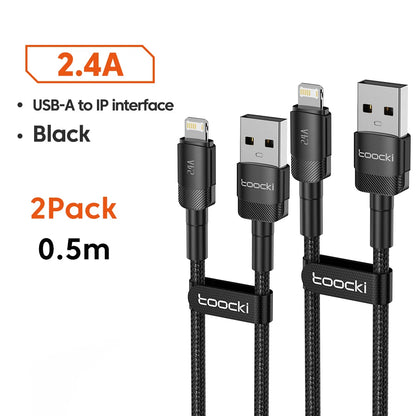 USB Cable for Iphone 14 13 12 Pro Max X XS XR 8 7 plus Ipad Fast Charging Charger Aluminum Ip Cable for Iphone Data Cord