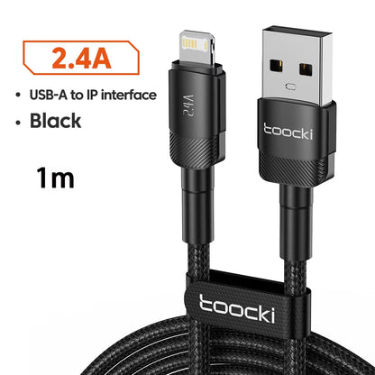 USB Cable for Iphone 14 13 12 Pro Max X XS XR 8 7 plus Ipad Fast Charging Charger Aluminum Ip Cable for Iphone Data Cord