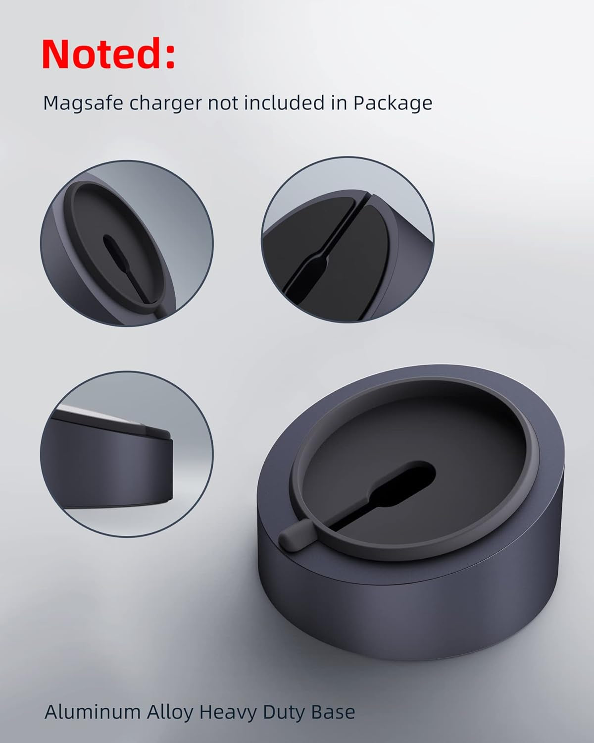 Mag- Safe Charger Stand for 25W/15W Magsafe Charger Heavy-Duty Premium Metal Holder Base Desktop Tablet Mount for Iphone 17/16 Pro /16/15 Pro/15/14/13/12 -Grey