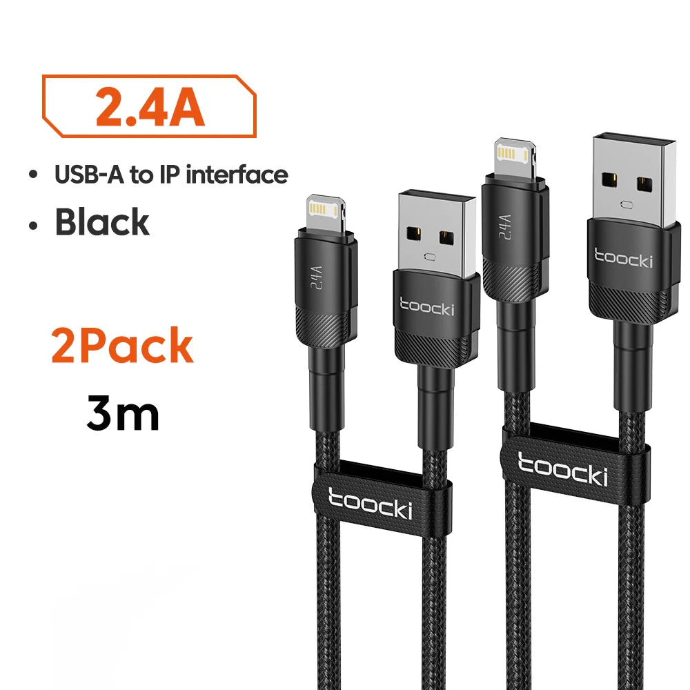 USB Cable for Iphone 14 13 12 Pro Max X XS XR 8 7 plus Ipad Fast Charging Charger Aluminum Ip Cable for Iphone Data Cord