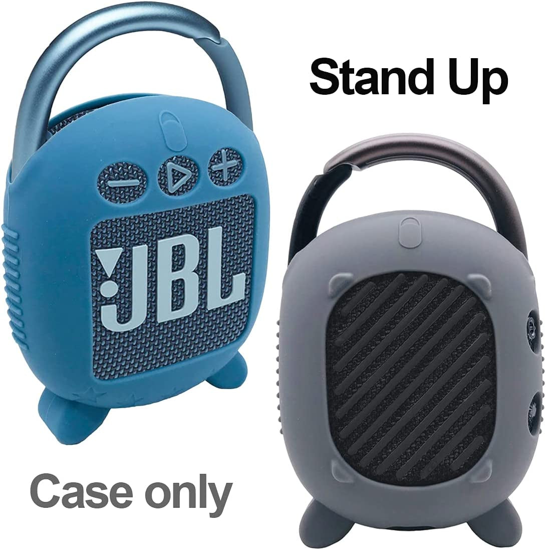 Silicone Cover Case for JBL Clip 4 Portable Bluetooth Speaker | Protective Carrying Case for JBL Clip 4 Portable Bluetooth Speaker Stand up Holder (Grey)