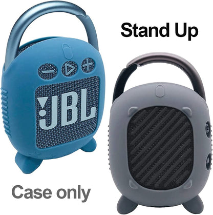 Silicone Cover Case for JBL Clip 4 Portable Bluetooth Speaker | Protective Carrying Case for JBL Clip 4 Portable Bluetooth Speaker Stand up Holder (Grey)
