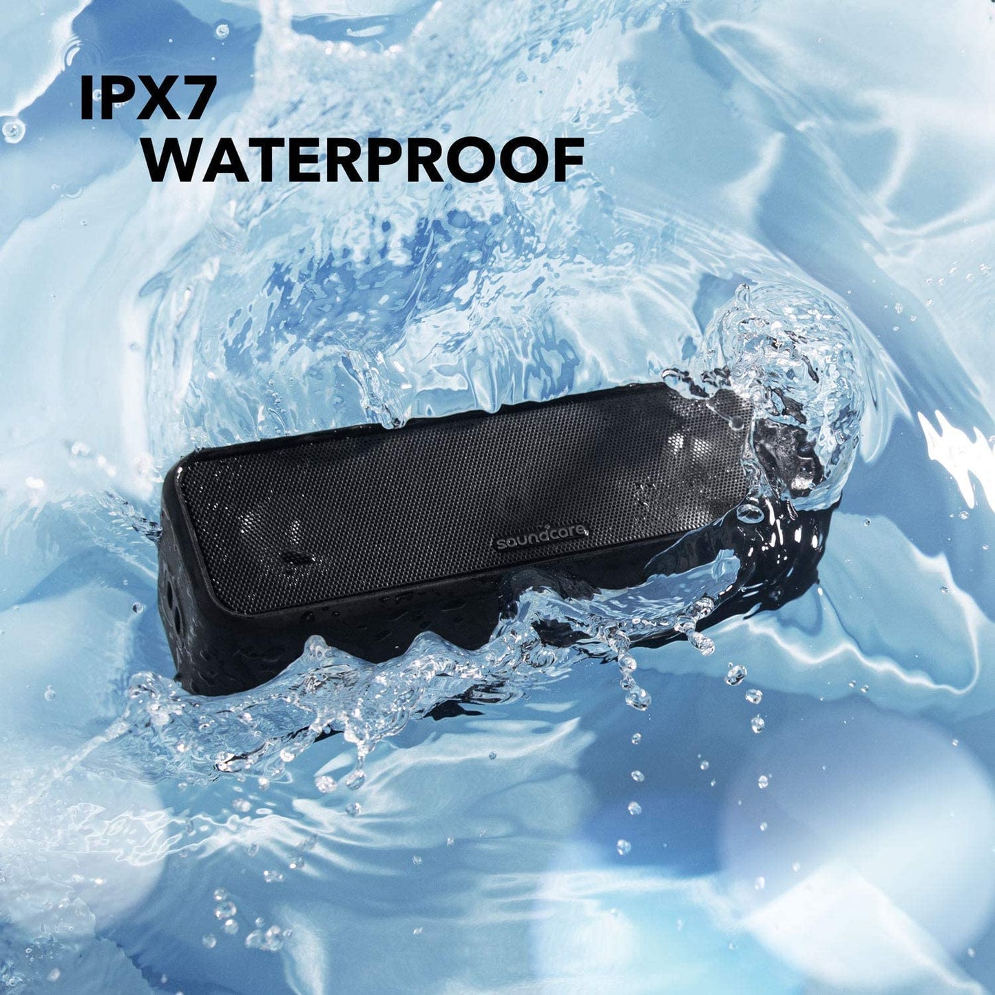 Soundcore Anker 3 Portable Bluetooth Speaker, IPX7 Waterproof, 24H Playtime | Partycast, Bassup, Custom EQ App, Pure Titanium Diaphragm Drivers- for Home, Shower, Outdoor, and Beach