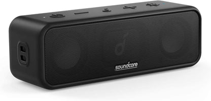 Soundcore Anker 3 Portable Bluetooth Speaker, IPX7 Waterproof, 24H Playtime | Partycast, Bassup, Custom EQ App, Pure Titanium Diaphragm Drivers- for Home, Shower, Outdoor, and Beach