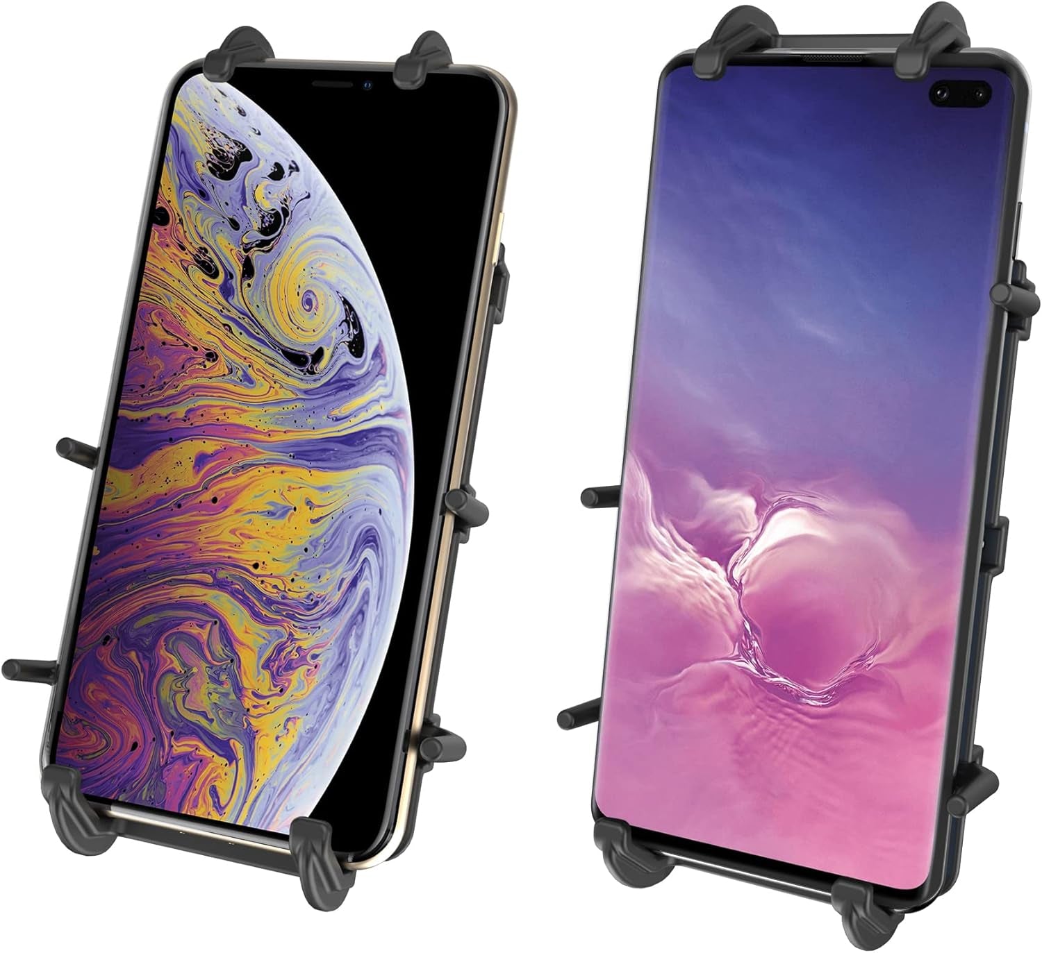 Quick-Grip XL Phone Mount with Handlebar U-Bolt Base | B Size 1" Ball with Short Arm, Fits Motorcycles, Atvs, Utvs and Bikes, for Large Smartphones