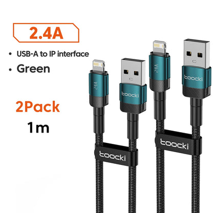 USB Cable for Iphone 14 13 12 Pro Max X XS XR 8 7 plus Ipad Fast Charging Charger Aluminum Ip Cable for Iphone Data Cord