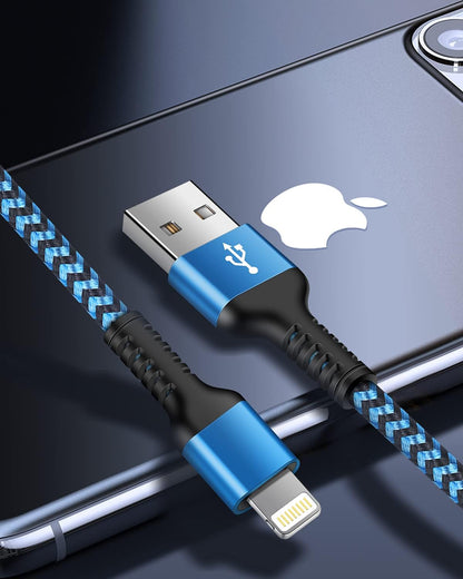 Short Iphone Charger Cord, 1Ft/2Pcs USB a to Lightning Cable Fast Charging | [Apple MFI Certified] Braided Phone Charger Data Sync for Iphone 14 Pro Max 13 12 Pro/11/Xs/Xr/X/Se/8 Plus/7/6S, Ipad for Car
