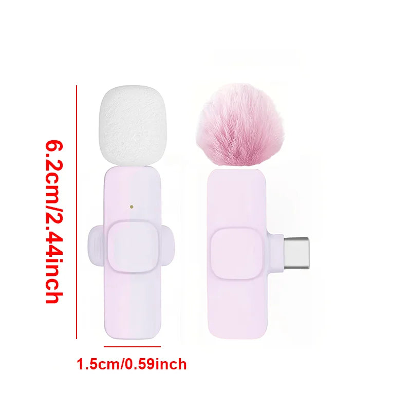 Wireless Lavalier Microphone with USB-C for Android Iphone Ipad Live Streaming Video Recording Live Streaming Mini Microphone