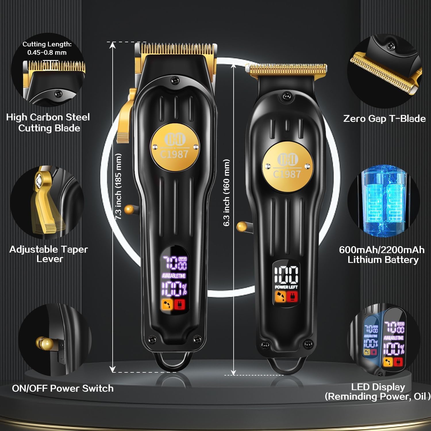 LUJO BARBERO Maquina De Cortar Cabello Recortadora Recortar Kit Pelo Corte PRO