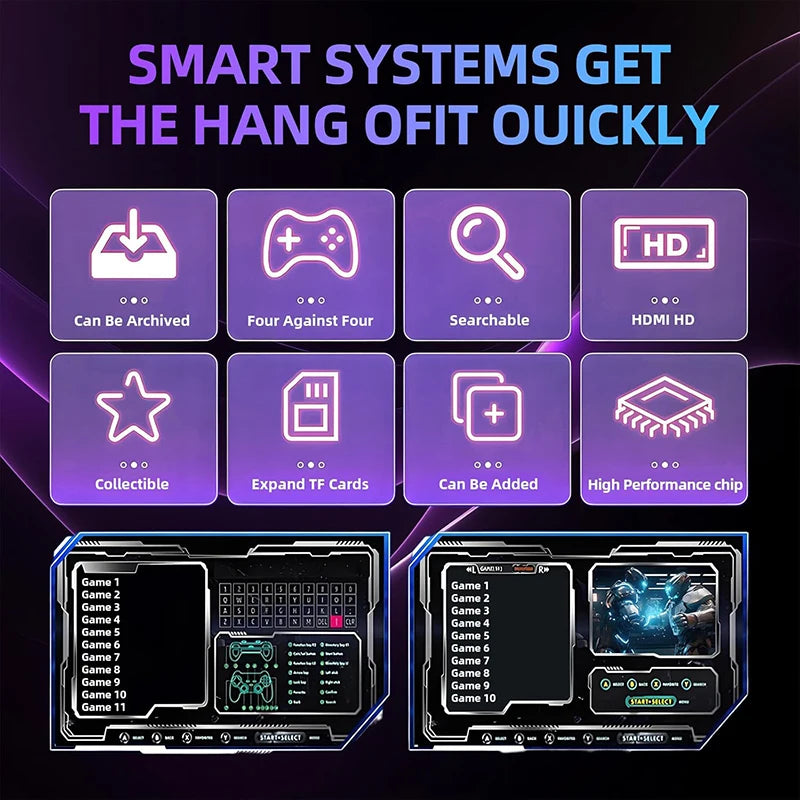 G11 Pro Game Box 4K HD TV Game Stick Video Game Console with 30000-60000 Retro Games Portable Game Player