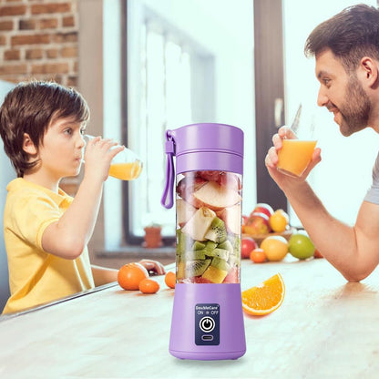 Portable Blender, Electric USB Mini Juicer Blender for Shakes and Smoothies | Six Blades Great for Mixing, Lightweight, 380Ml Travel Blender Cup for Kitchen, Office, Outdoor, Gym or Sports, Purple