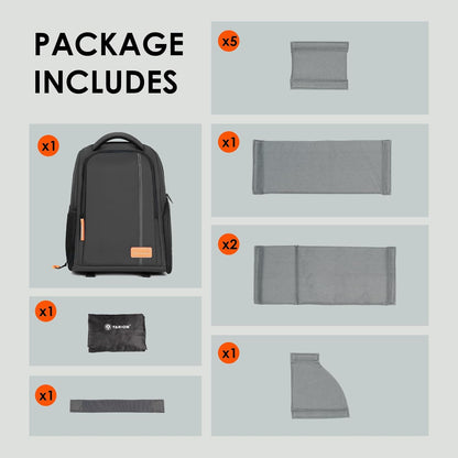 Camera Backpack for Photographers Compact 15L, TB04 Black | 15 Inch Laptop Compartment, Side Access Quick Draw, Anti-Theft Hidden Pocket, Tripod Holder, Rain Cover, Travel-Friendly