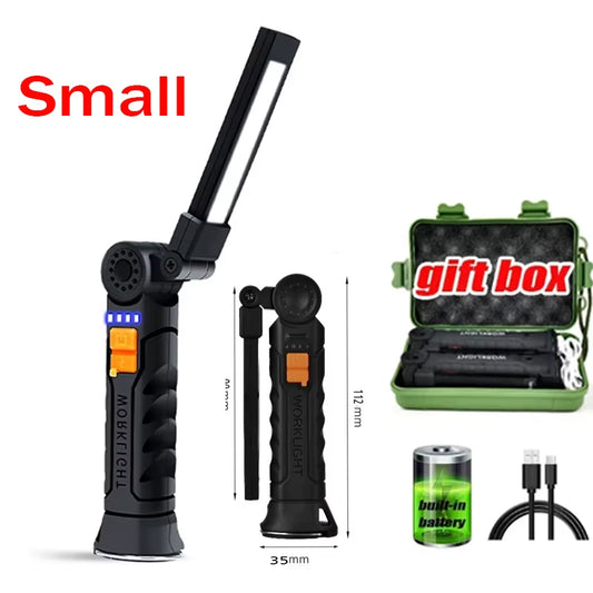 Multifunctional G51 Work Light Portable Led Rechargeable Light Waterproof Camping Light Magnet Flashlight with Built-In Battery