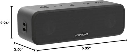Soundcore Anker 3 Portable Bluetooth Speaker, IPX7 Waterproof, 24H Playtime | Partycast, Bassup, Custom EQ App, Pure Titanium Diaphragm Drivers- for Home, Shower, Outdoor, and Beach