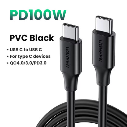 100W USB Type C to USB C Cable for Iphone 17 16 Macbook Ipad Samsung Poco PD Fast Charging Charger Cord 5A E-Marker Chip