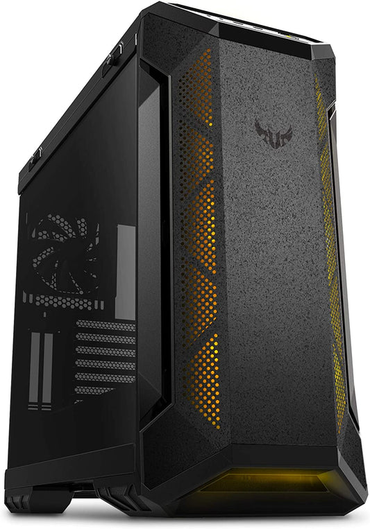 ASUS TUF Gaming GT501 Mid-Tower Gaming Case, EATX Support, Pre-Installed 4 Case Fans, USB 3.0 Front Panel, Smoked Tempered Glass, Steel Construction, 2 Year Warranty