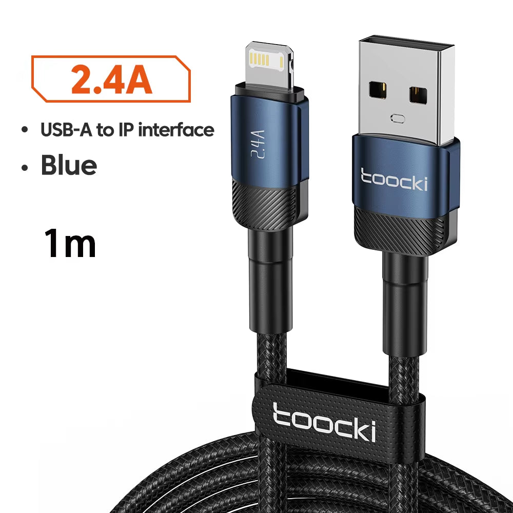 USB Cable for Iphone 14 13 12 Pro Max X XS XR 8 7 plus Ipad Fast Charging Charger Aluminum Ip Cable for Iphone Data Cord