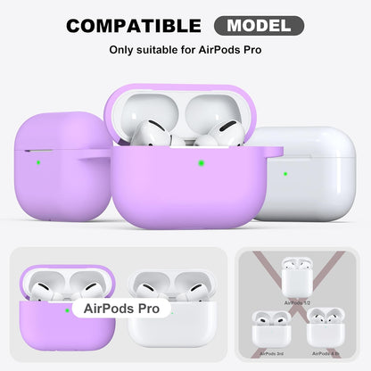 For Airpods Pro 2 Case, Soft Silicone Protective Cover with Keychain and Cleaning Pen, Compatible with Airpods Pro 2Nd/1St Generation, Supports Wireless Charging, Lavender