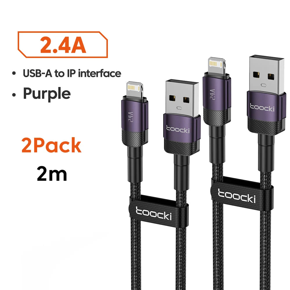 USB Cable for Iphone 14 13 12 Pro Max X XS XR 8 7 plus Ipad Fast Charging Charger Aluminum Ip Cable for Iphone Data Cord