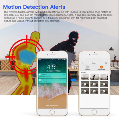 SZDUDU Mini Wireless Security Camera, Full HD 720P Portable Small HD Nanny Cam with Night Vision, Video Record and Motion Detection for Home Car Drone Office and Outdoor Use