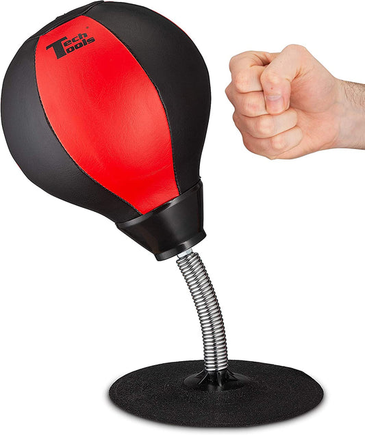 Stress Buster Desktop Punching Bag - Suctions to Your Desk, White Elephant Gifts for Coworker Men and Women, Heavy Duty Stress Relief Ball, Gag Gifts Funny Desk Accessories