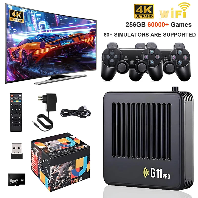 G11 Pro Game Box 4K HD TV Game Stick Video Game Console with 30000-60000 Retro Games Portable Game Player