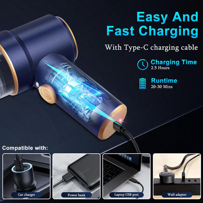 Handheld Car Vacuum Cleaner, Hand Held Vacuum Cleaner and Air Duster | 9000PA Strong Suction, Cordless, 120W High Power, Multi-Nozzles & LED Light, for Home, Car, Office, Pet