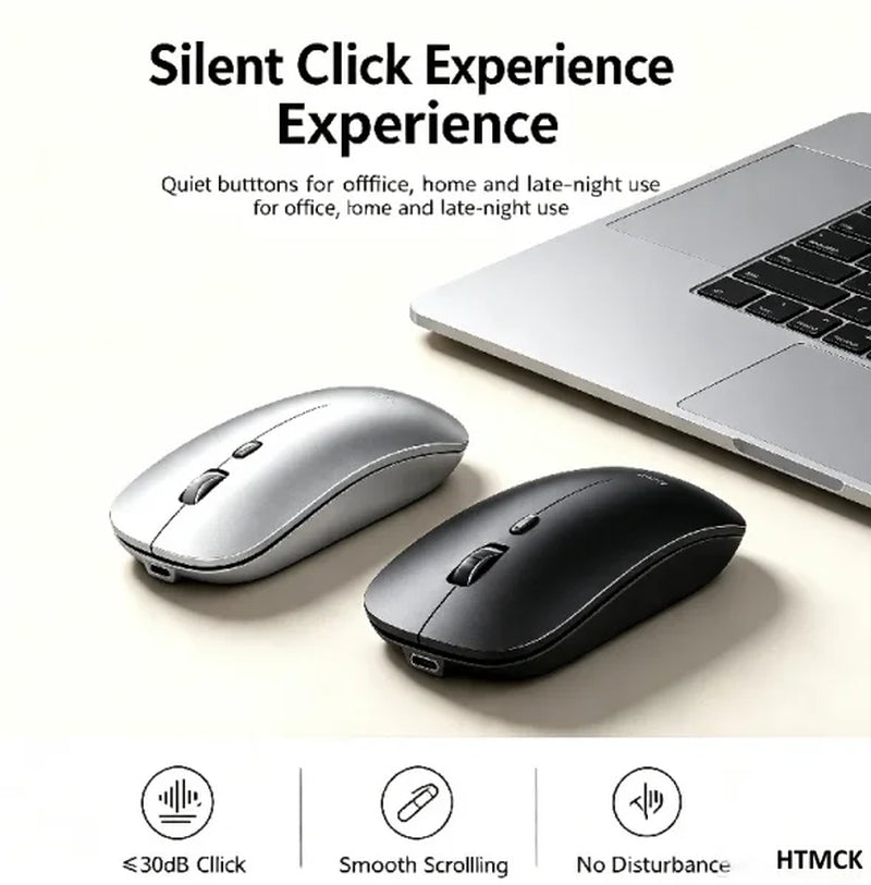 Ergonomic Wireless Gaming Mouse RGB Backlight USB Compatible Rechargeable Silent Backlit Mouse for Laptop PC - Silent Gaming Mic